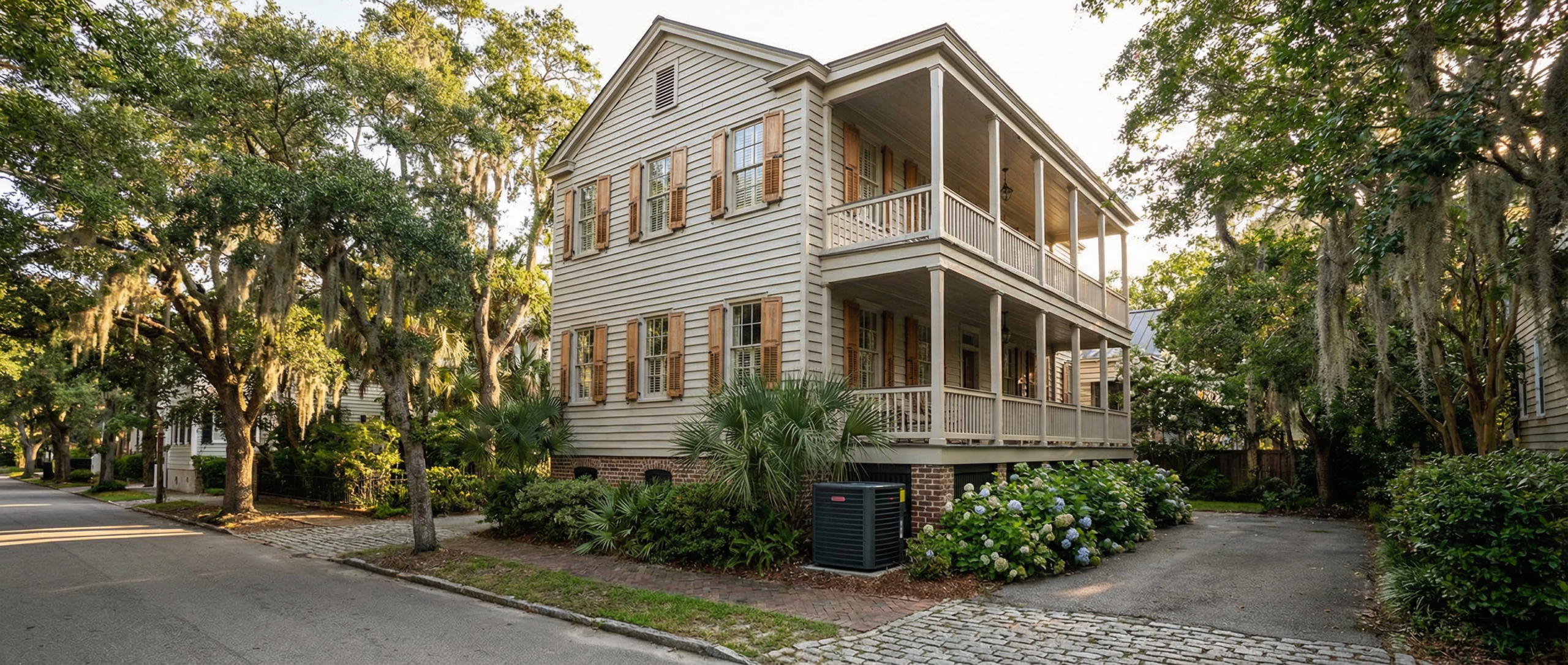 Energy-efficient HVAC installation for a historic home in the Old Village of Mount Pleasant, SC.